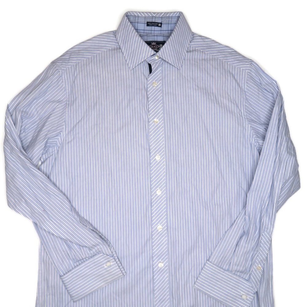 Robert Graham Button Up Shirt Mens Large Long Sleeve Purple Striped R&G Cotton